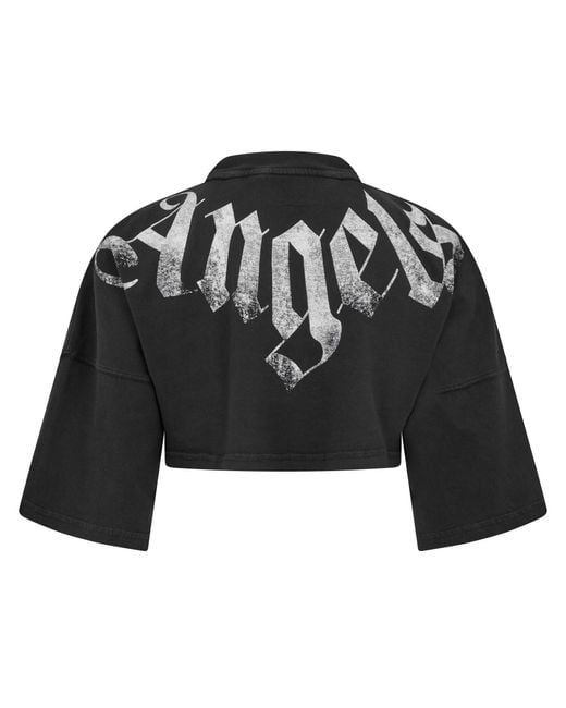 Palm Angels Black Cotton Crop Top