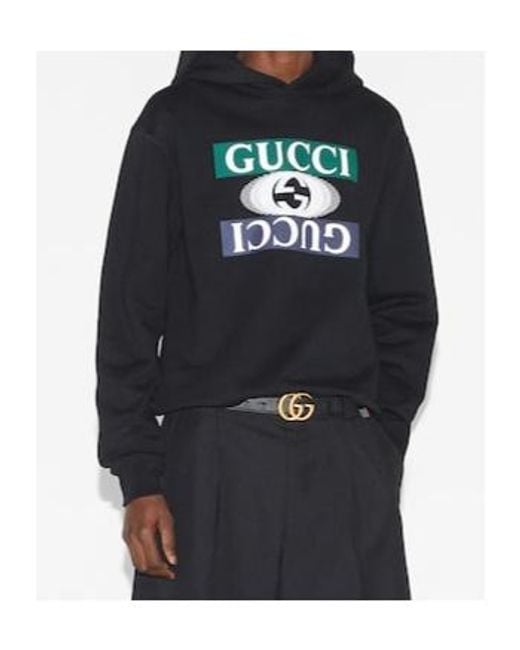 Gucci Black Jersey Hooded Sweatshirt for men