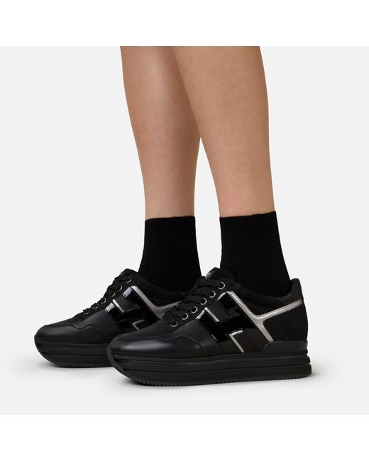 Hogan Black H483 Lace-Up Sneakers