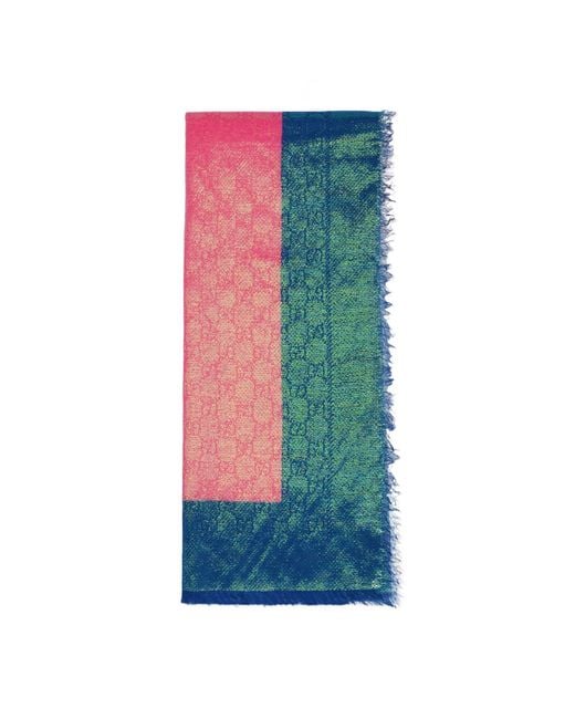 Gucci Pink Gg Supreme Iridescent Scarf