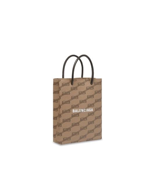 Balenciaga Bb Monogram Printed Tote Bag in Brown | Lyst