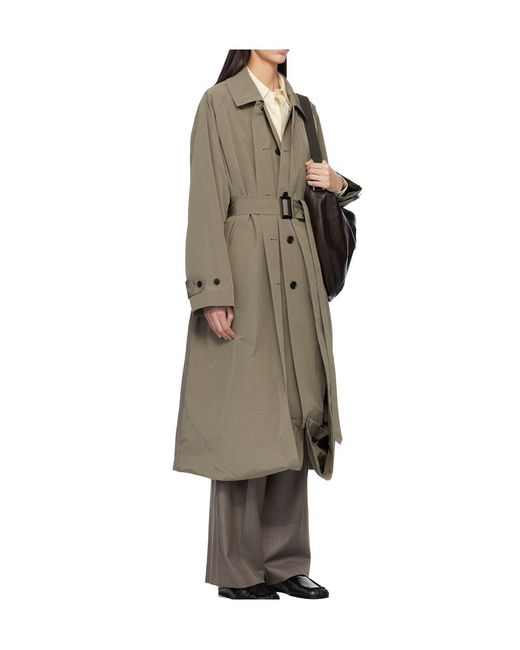Ssstein Green Oversized Layered Patchwork Trench Coat