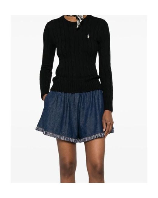 Polo Ralph Lauren Black Pony Embroidered Crewneck Jumper