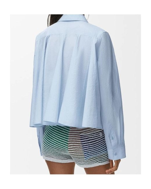 Loewe Blue Anagram-Embroidered Shirt