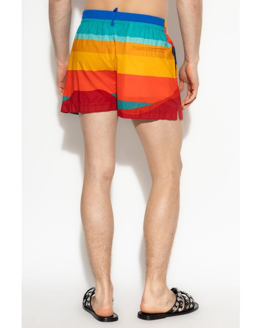 DSquared² Orange Summer Lovers Sunset Shorts for men