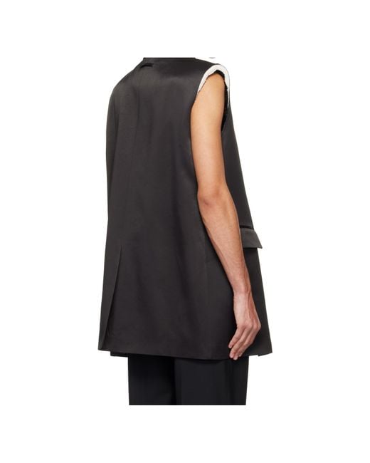 Jean Paul Gaultier Black Double Layer Sleeveless Jacket for men