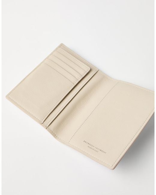 Brunello Cucinelli Natural Grained Leather Passport Holder