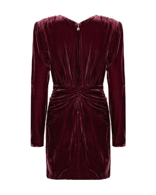 ROTATE BIRGER CHRISTENSEN Red Silk Velvet Mini Dress