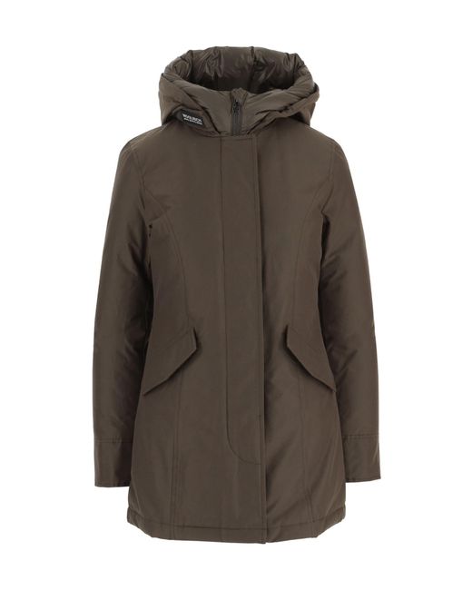 Woolrich Brown Hooded Down Jacket
