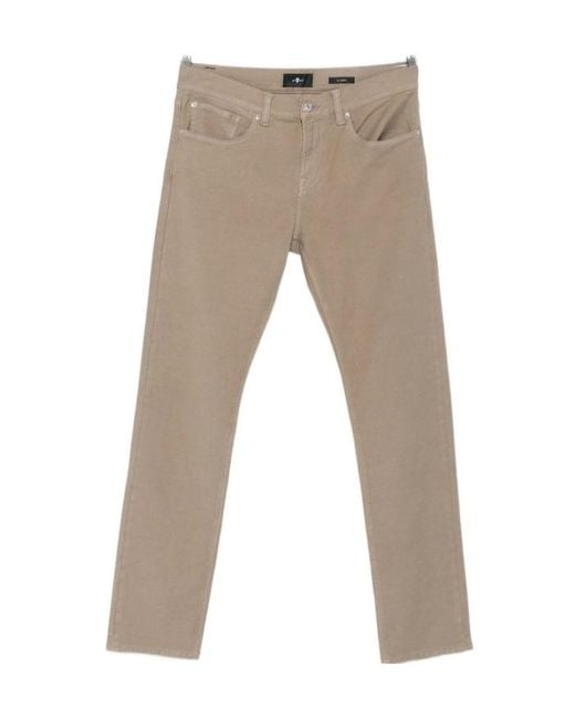 7 For All Mankind Natural Rawhide Logo-Patch Jeans for men