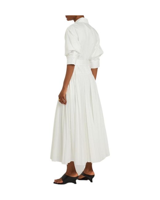 Jonathan Simkhai White Belted Cotton-Blend Poplin Maxi Dress