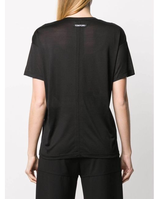 Tom Ford Black Logo-Patch Short-Sleeved T-Shirt