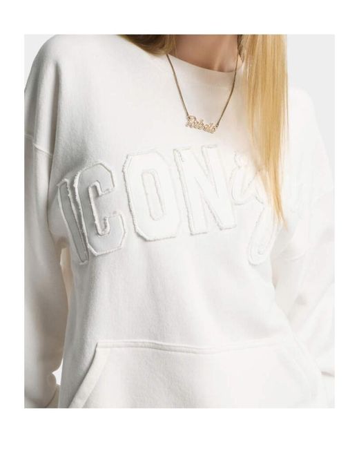 DSquared² White Iconique Relax Fit Crewneck Sweatshirt