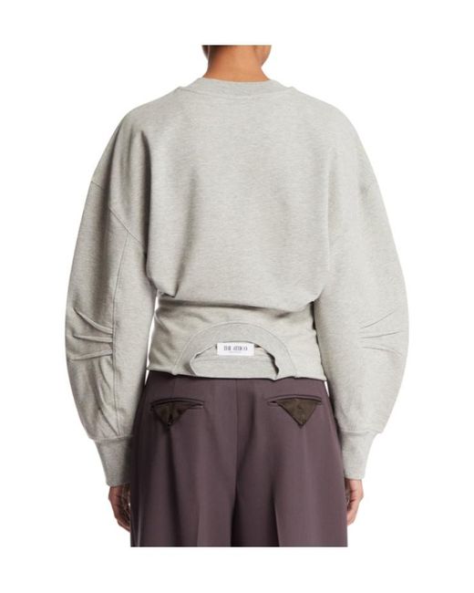 The Attico Gray The Tie-Waist Sweatshirt