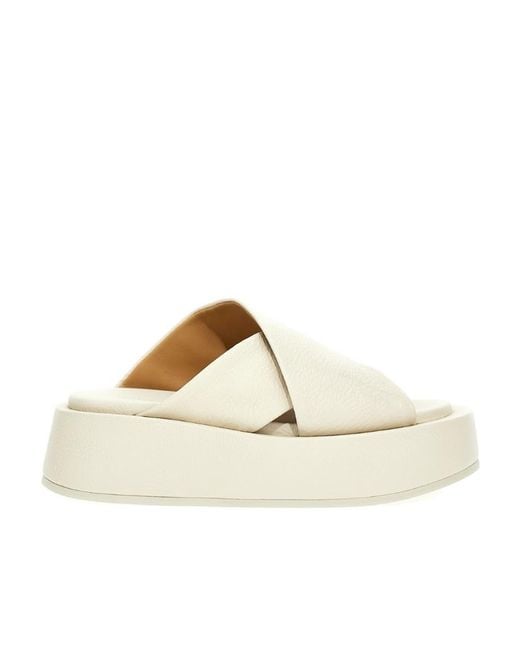 Marsèll White Marsèll Chunky Platform Slip-On Sandals