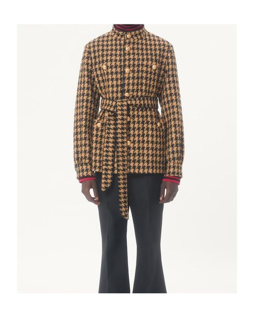 Valentino Brown Houndstooth Wool Jacket for men