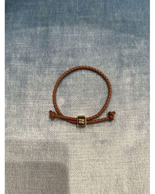 Miu Miu White Brandy Braided Cube Bracelet