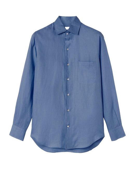 Loro Piana Blue André Long-Sleeved Shirt for men