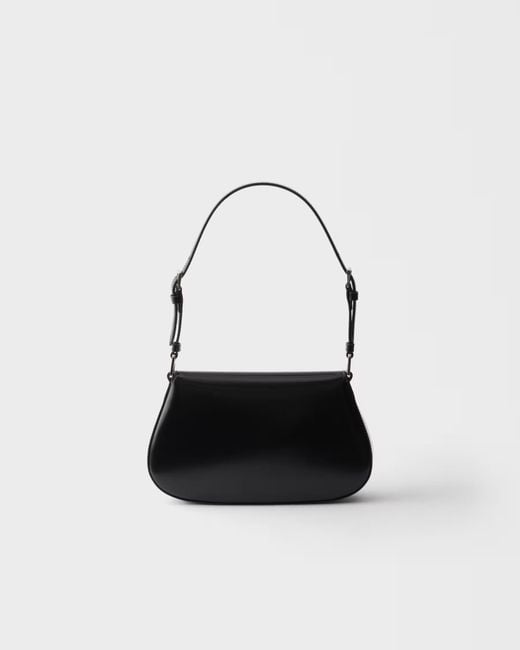 Prada Black Cleo Brushed Leather Shoulder Bag