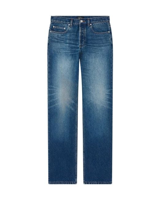 A.P.C. Blue Straight-Leg Jeans for men