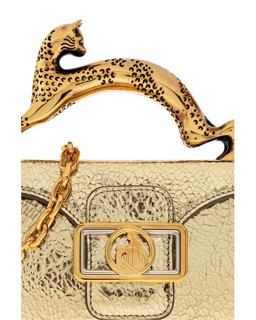 Lanvin Metallic Embossed Cat Handled Tote Bag