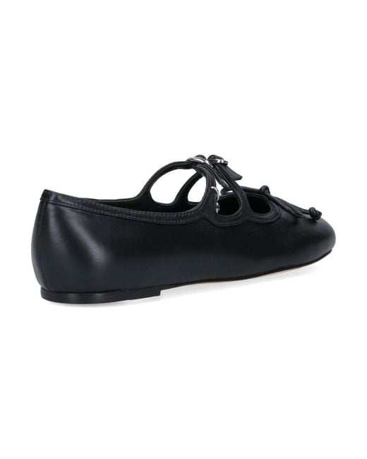 Marc Jacobs Black Round Toe Buckled Ballerines