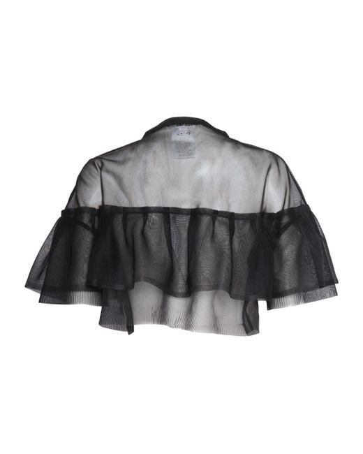 Philosophy Di Lorenzo Serafini Gray Semi Sheer Crepe Cropped Top