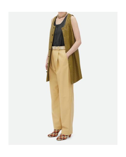 Bottega Veneta Women's Green Intrecciato Leather Dress