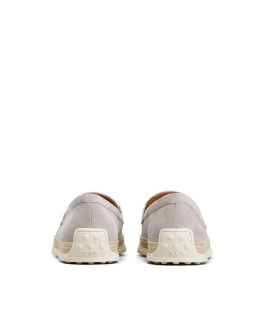 Tod's White Gomma Slip-On Loafers