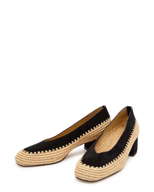 Gabriela Hearst Brown Raffia And Suede Pumps