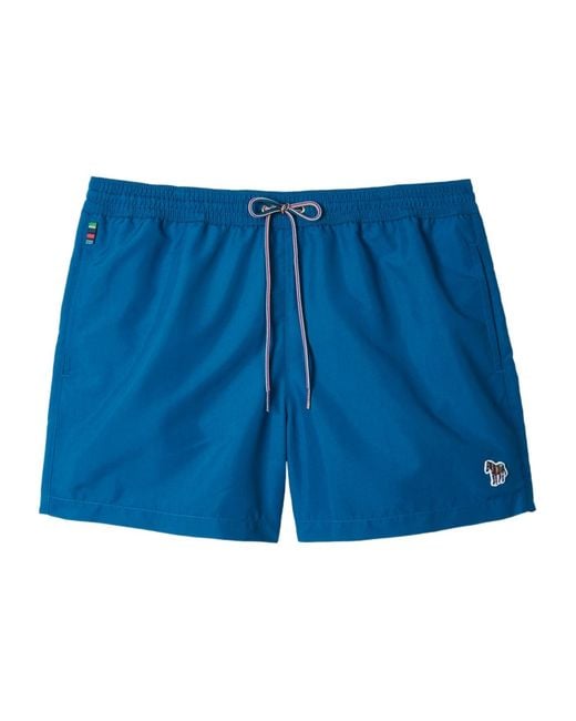 Paul Smith Blue Zebra Drawstring Beachwear for men