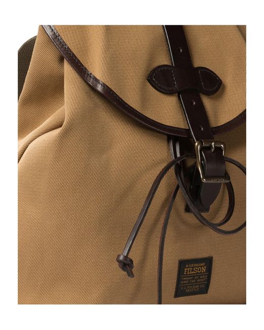 Filson Brown Drawstring Twill Backpack