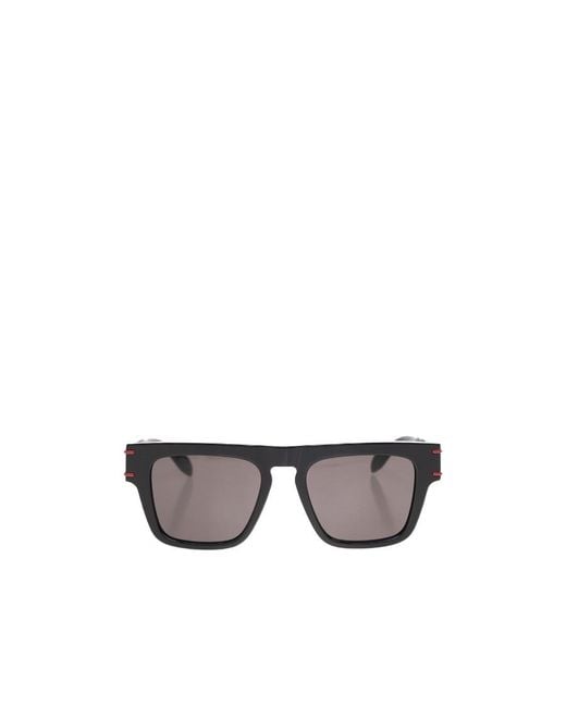 McQueen Gray Logo-Print Arm Sunglasses for men
