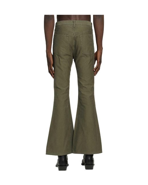 Junya Watanabe Green Flared Five-Pocket Jeans for men