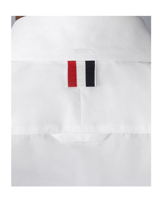 Thom Browne White Logo Patch Cropped Shirt