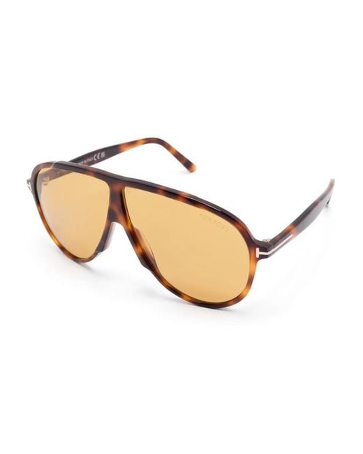 Tom Ford Natural Eyewear Oversized Pilot Frame Sunglasses for men