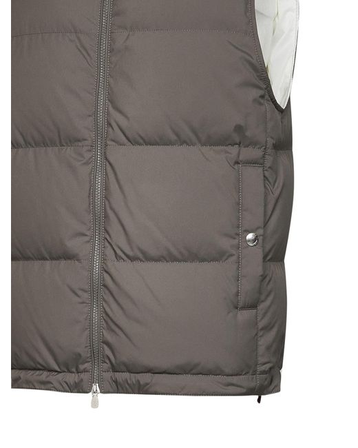 Brunello Cucinelli Brown Padded Zip-Up Gilet for men