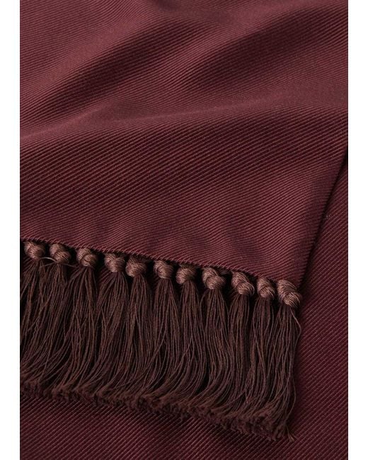 Loro Piana Red Knotted Fringed Scarf for men