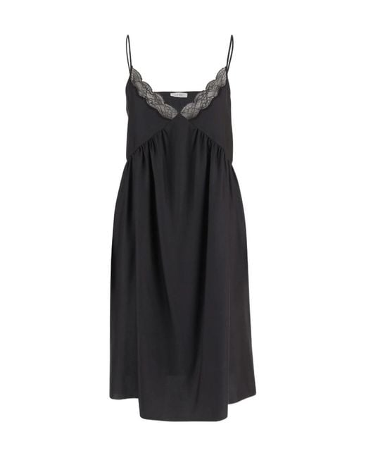 The Row Black Barett Lace Trim Dress