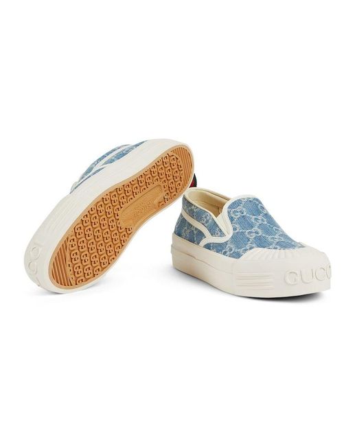 Gucci Blue GG Denim Slip-on Sneaker