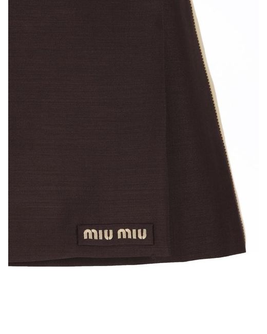 Miu Miu Brown Kid Mohair Miniskirt