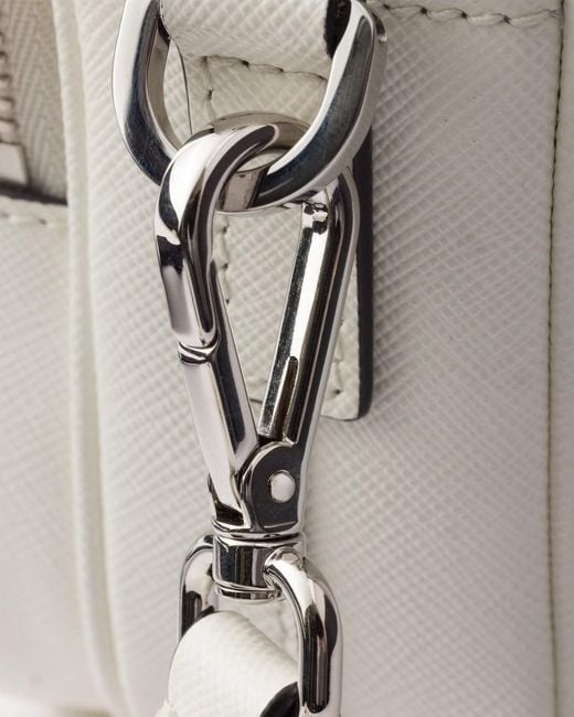 Prada Gray Saffiano Leather Shoulder Bag for men