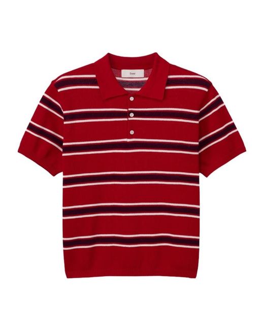 DUNST Red Striped Polo Shirt for men