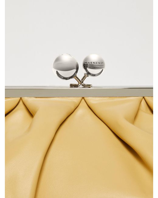 Weekend by Maxmara Metallic Large Nappa Leather Pasticcino Bag