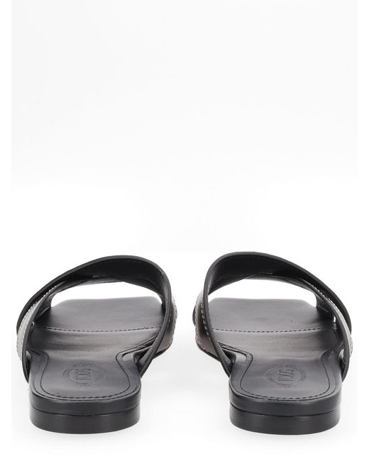 Tod's Brown Crossed-Strap Flat Sandals