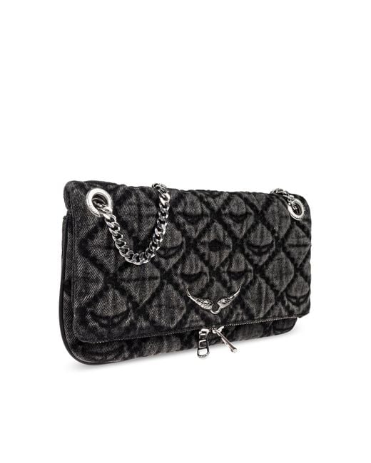 Zadig & Voltaire Black Quilted Chain-Strap Crossbody Bag