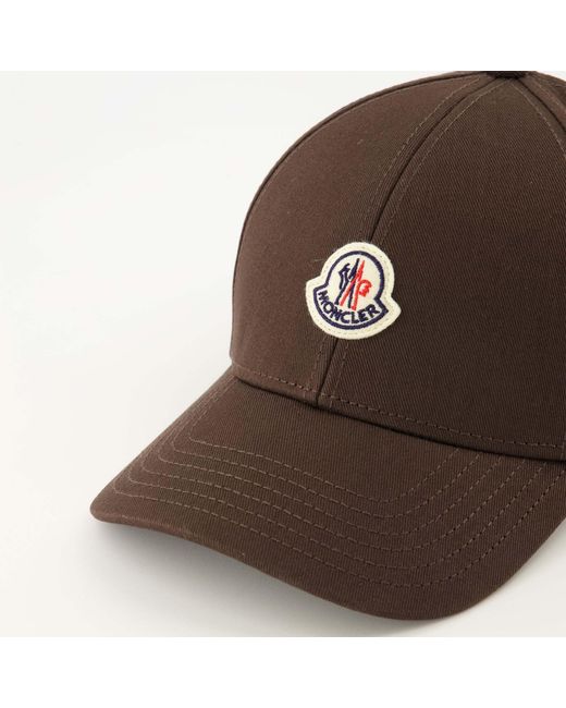 Moncler Brown Logo Patch Baseball Cap for men