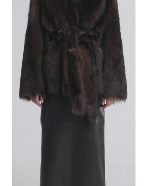 Nour Hammour Black Elsa Ladylike Shearling Coat