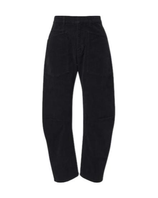 Nili Lotan Blue Shon Cotton-Blend Corduroy Barrel-Leg Jeans