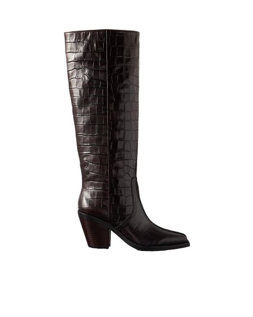 Loeffler Randall Black High-Heeled Denim Boots